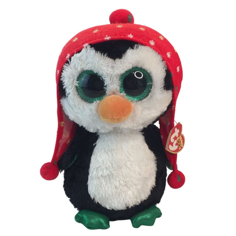 Ty Beanie‎ Boos Freeze Penguin Plush 9" Christmas Knit Hat Stuffed Animal w/Tag